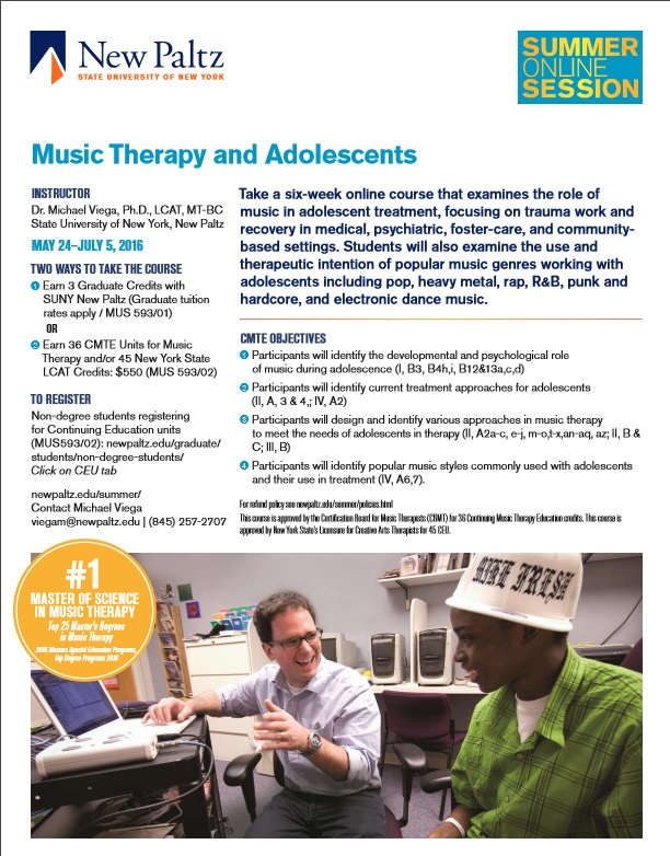 Read more about the article Music Therapy and Adolescents CMTE!