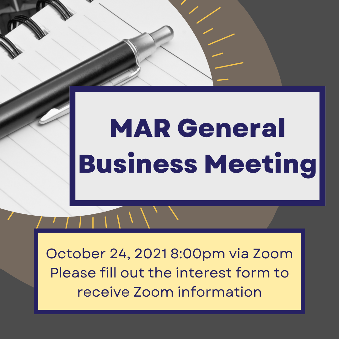 Read more about the article General Business Meeting: 10/24, 8 pm