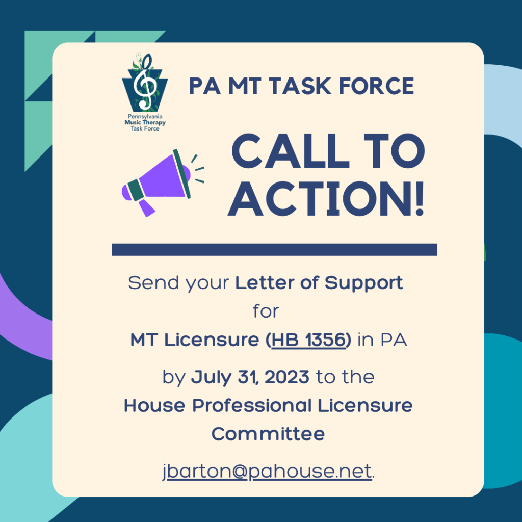 PA MT Task Force: Call to Action!
Send your letter of support for MT Licensure (HB 1356) in PA by July 31, 2023 to the House Professional Licensure Committee
jbarton@pahouse.net